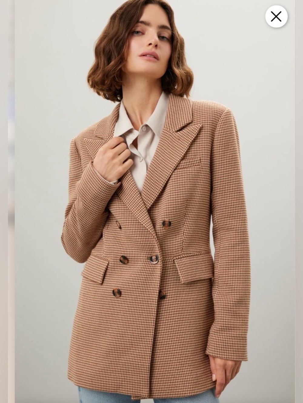 Favorite Daughter Blazer Size M NWT Phoebe Houndstooth Toffee Corporate Jacket